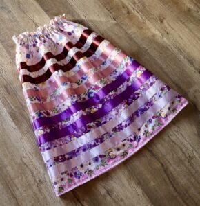 Cheyenne Meguinis Guja Goods- Purple, Pink, Floral Ribbon Skirt