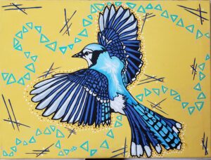Cathie Jamieson- Indigenous Blue Jay Painting