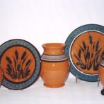Jody L’Hirondelle Swanson Red Hot Pots Pottery vases and plates